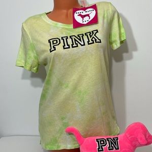 Victoria’s Secret PINK M Logo T-shirt Tie Dye Soft